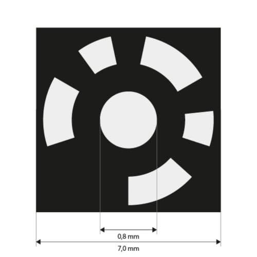 Puntkmarken 0,8 mm, codiert 8&ndash;427, wei&szlig;, Klebest&auml;rke mittel Produktbild