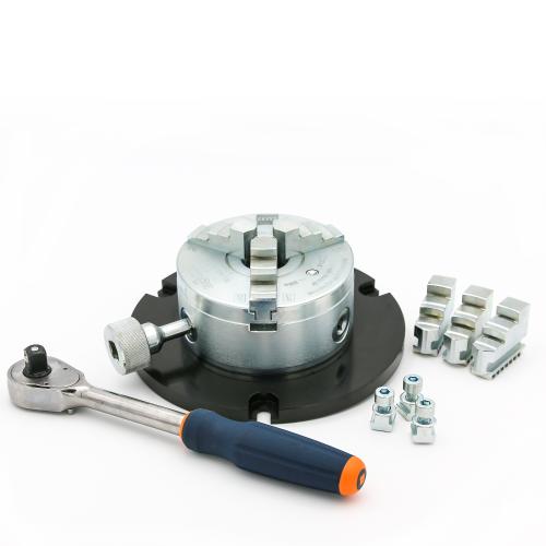 OmniFix three-jaw chuck DIN 6350 for rotary table application &Oslash;125 mm product photo Front View L
