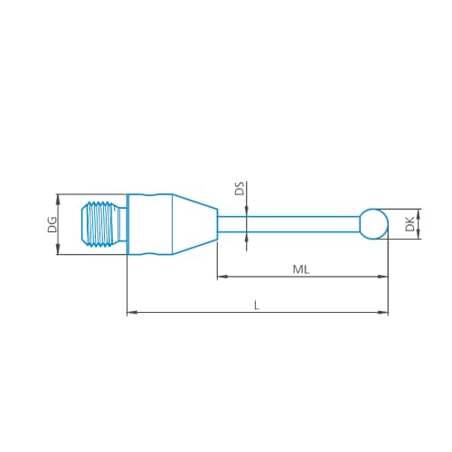 Stylus straight M3, DK3 L58 product photo Front View L