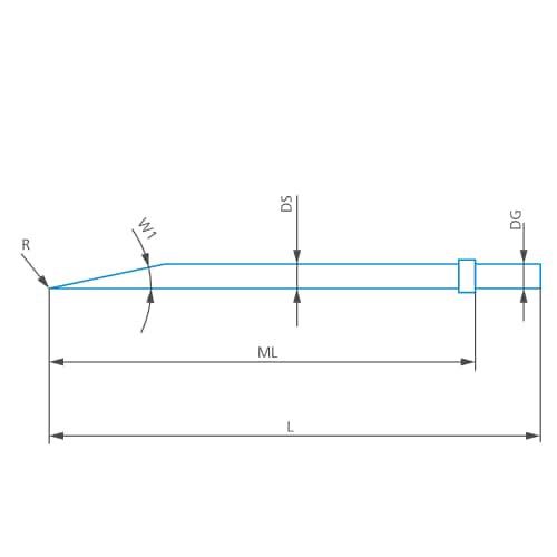 Stylus chisel/Contour d=3, L=34, ML=26, W1=12&deg; product photo