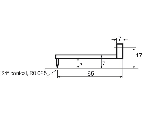 Stylus arm/Contour ML=58, B=7, DS=2 product photo Back View L
