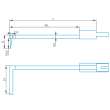 High rigid offset stylus arm (angular)/Contour ML=58,MLE=1.5, B=4.5, W1=12&deg; product photo