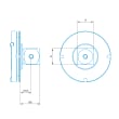 Reference adapter plate VAST (XT) gold, cube-5x-M5 product photo Back View S