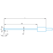 High rigid T-stylus arm (conical)/Contour ML=58,MLE=3, B=9, DS=3, W1=24&deg; product photo